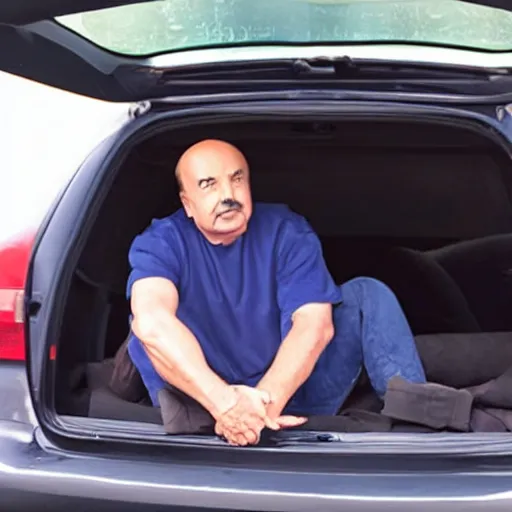 Image similar to dr phil hiding in your car trunk