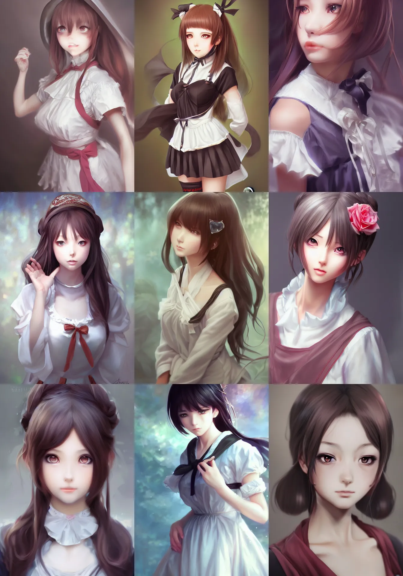 a realistic anime portrait of a beautiful young maid, | Stable ...