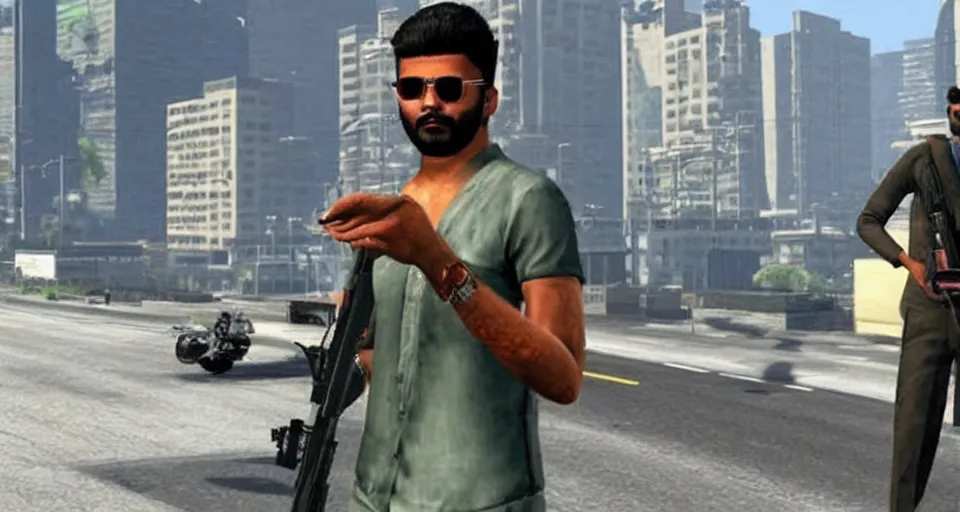 Image similar to ravindra jadeja in gta