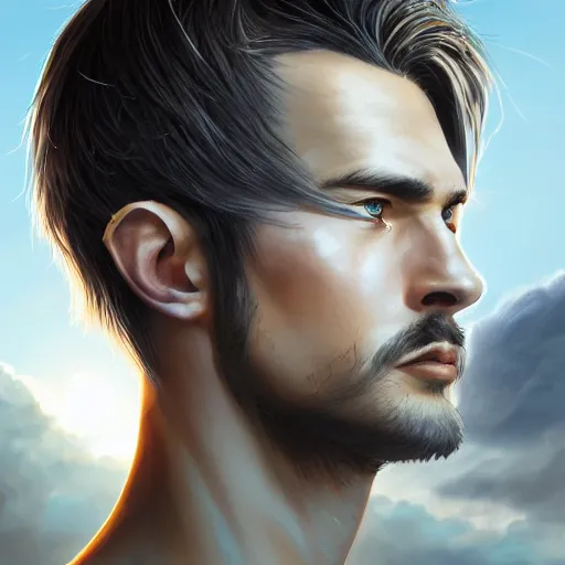 Prompt: a handsome prince, white fringy hair, backlit, incredible lighting, strong rim light, subsurface scattering, by Heise Jinyao, Heise-Lian Yan Fang, Feimo, Richard Taddei, epic beautiful landscape, highly detailed, god rays, digital painting, HDRI, by Noah Bradley, vivid colors, high contrast, 8k resolution, intricate, photorealistic