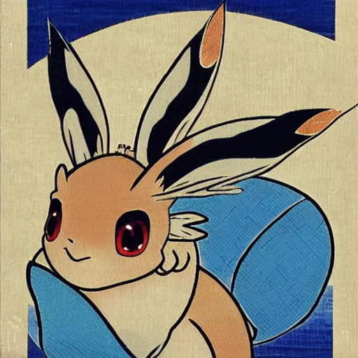 Image similar to Beautiful Ukiyo-e painting of an Eevee