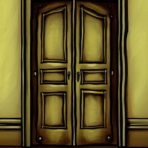 Image similar to a painting of some written notes that is also a door, trending on artstation, detailed digital art, aesthetic!!!!,