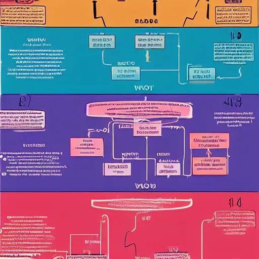 Image similar to a beautifully illustrated flowchart explaining the beginning and end of the universe