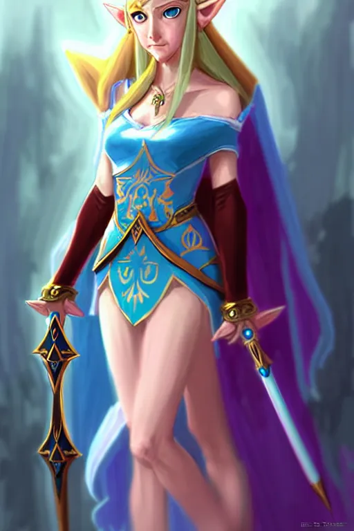 Image similar to princess zelda by bayard wu