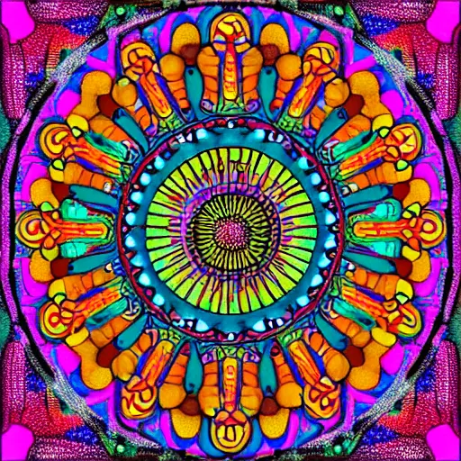 Prompt: Ween boognish mandala, psychedelic