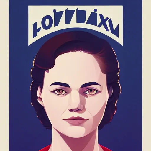 Image similar to face icon stylized minimalist young soviet russian bolshevik leader nadezhda konstantinovna krupskaya, loftis, cory behance hd by jesper ejsing, by rhads, makoto shinkai and lois van baarle, ilya kuvshinov, rossdraws global illumination