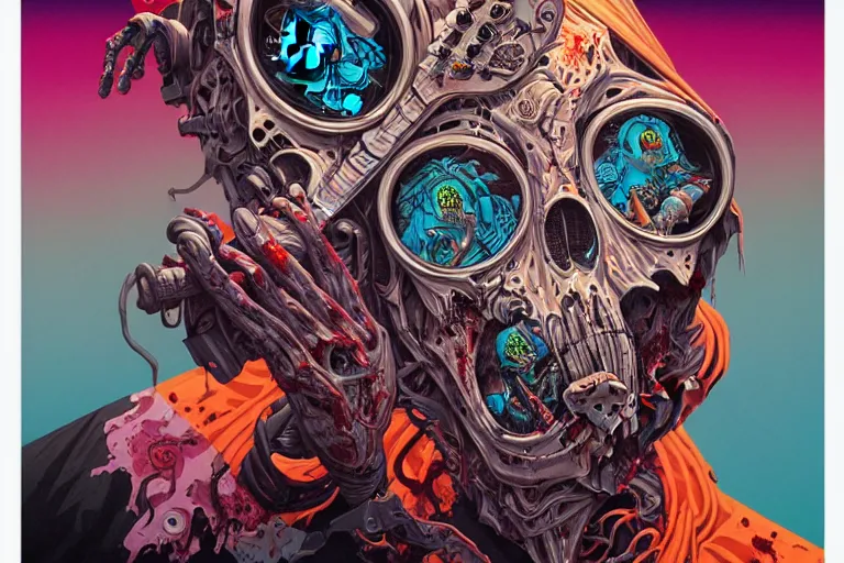 Image similar to zombie metal guitarist, tristan eaton, victo ngai, artgerm, rhads, ross draws, intricated details, 3 / 4 view, full body portrait