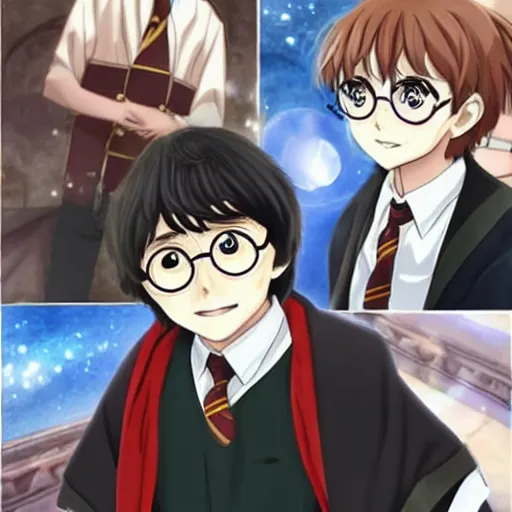 Image similar to harry potter as an anime character