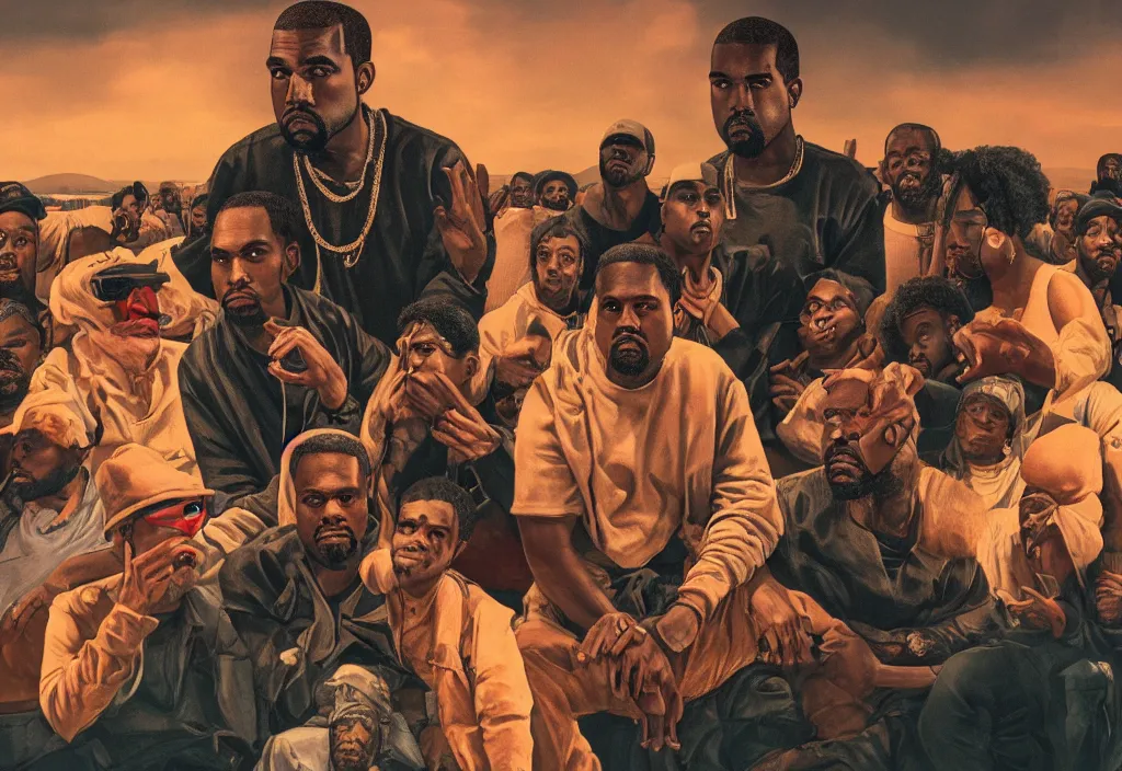 Prompt: A photo of a movie based on the Kanye West album The Life Of Pablo, 8K concept art, realistic faces, detailed, digital art,