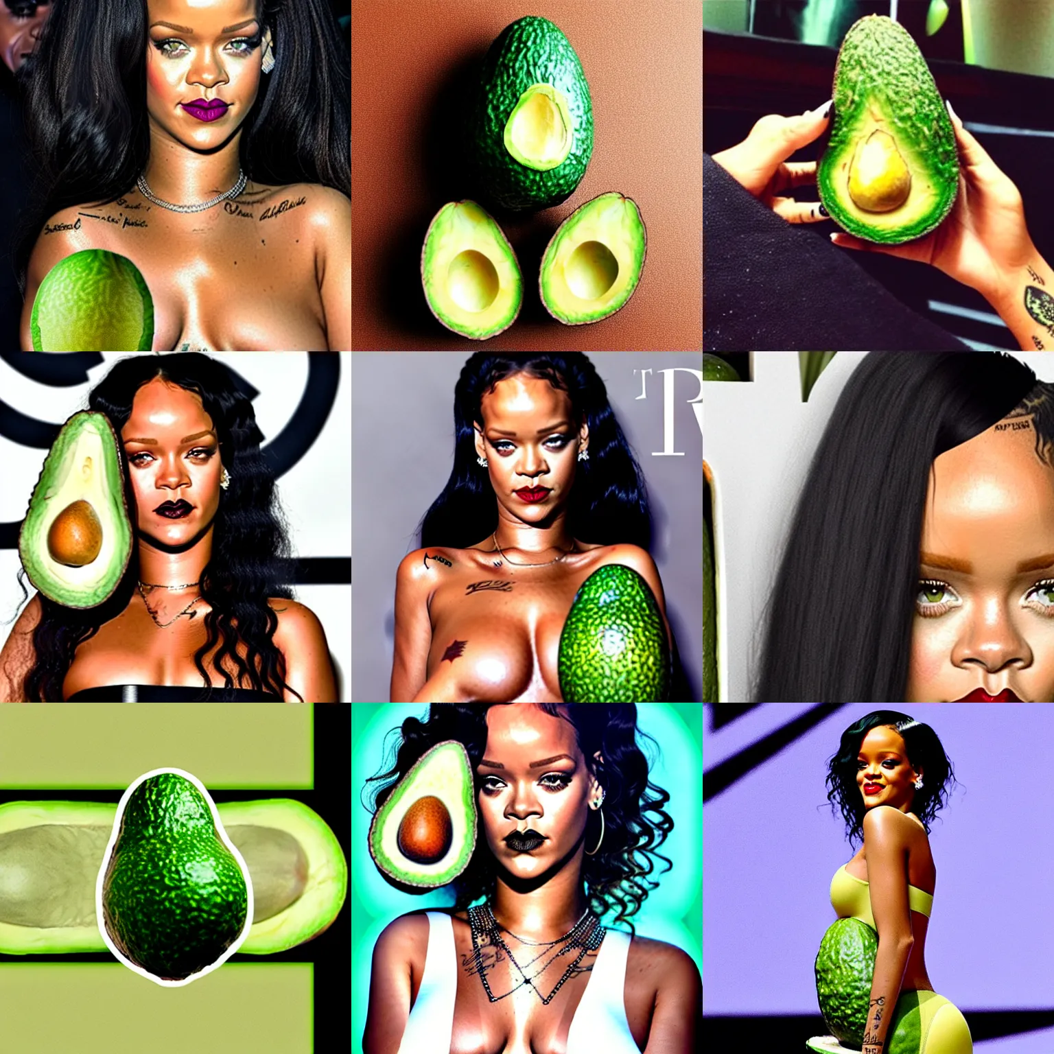 Image similar to rihanna as an avocado