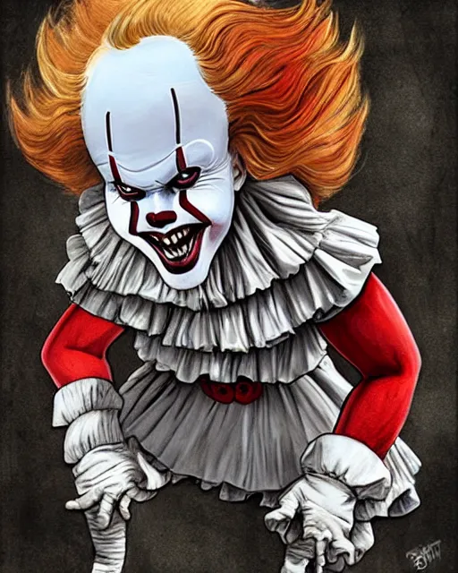 Prompt: it pennywise by bill skasgard visit italy