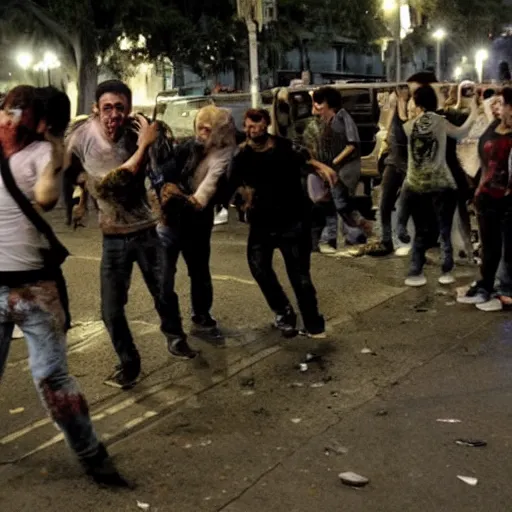 Image similar to a zombie attack in Buenos Aires