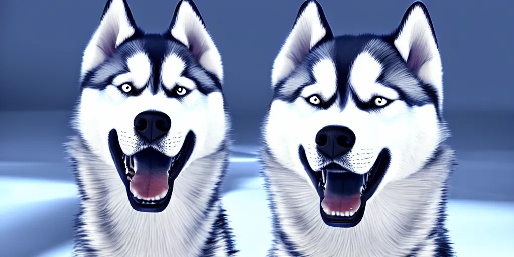 Image similar to a portait picture of Siberian Husky Dog, high quality, highly detailed, unreal engine, 4K quality