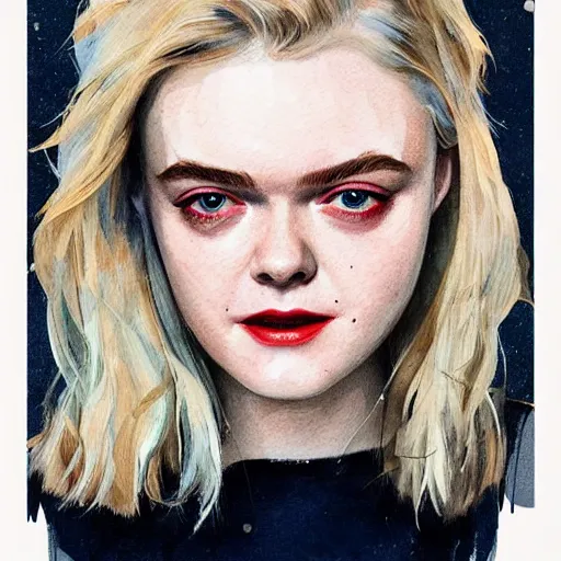 Prompt: professional painting of Elle Fanning in the style of Conrad Roset, head and shoulders portrait, symmetrical facial features, smooth, sharp focus, illustration, intricate, stormy weather, extremely detailed masterpiece,