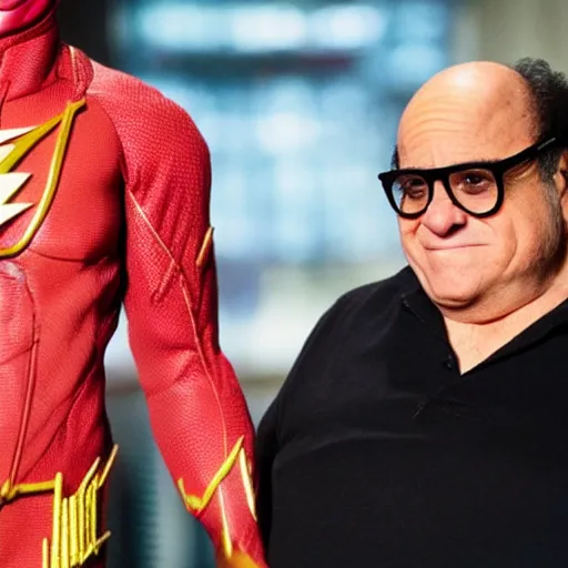 Image similar to danny devito as the flash