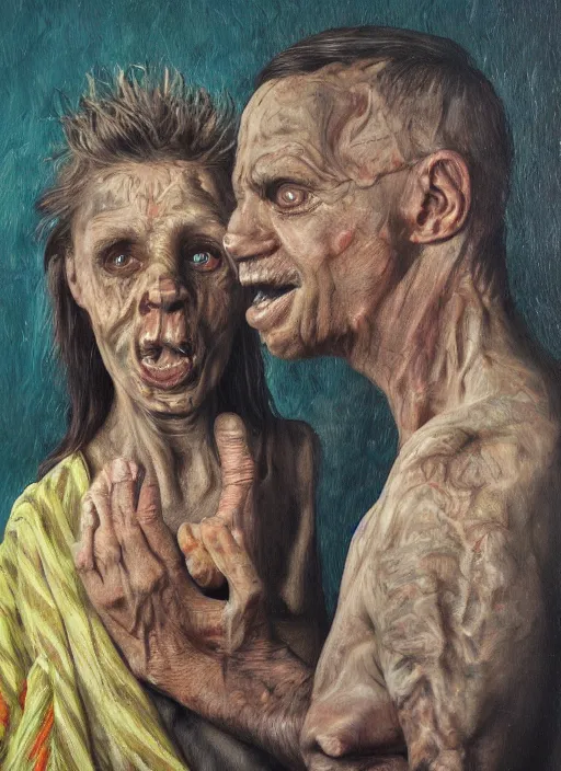 Prompt: we are freaks, oil painting, highly detailed