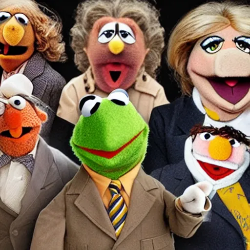 Prompt: muppets on nuremberg trial