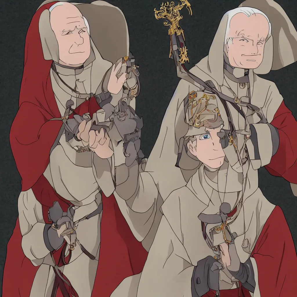 Image similar to John Paul II as an anime character