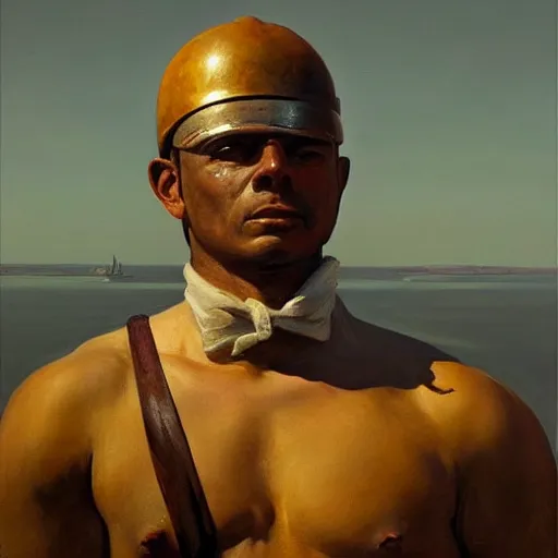 Image similar to a stunning and noble highly detailed portrait of a cuban warrior by josep tapiro baro and edward hopper, trending on artstation, oil painting masterpiece, symmetry, mysterious, very very very aesthetic