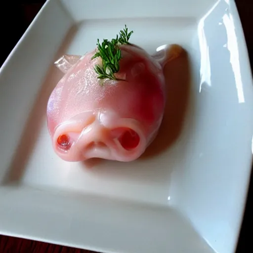Image similar to blobfish served at a restaurant