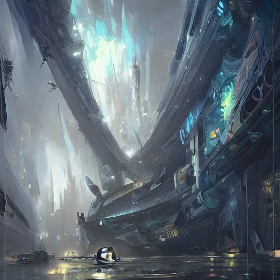 Prompt: a painting in the style of stephan martiniere and in the style of martin wong