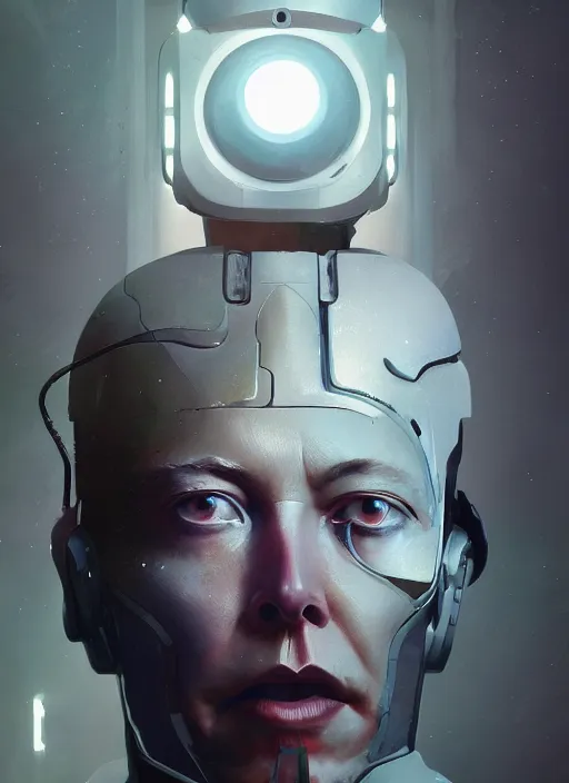 Prompt: a beautiful portrait of elon musk as cyborg. character design by cory loftis, fenghua zhong, ryohei hase, ismail inceoglu and ruan jia. artstation, volumetric light, detailed, rendered in octane