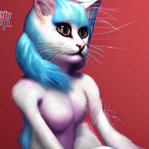 Image similar to graphic, hyperreal, portraiture illustration of a anthropomorphic beautiful ragdoll cat in different marvel - roll cosplay clothes, trending on artstation