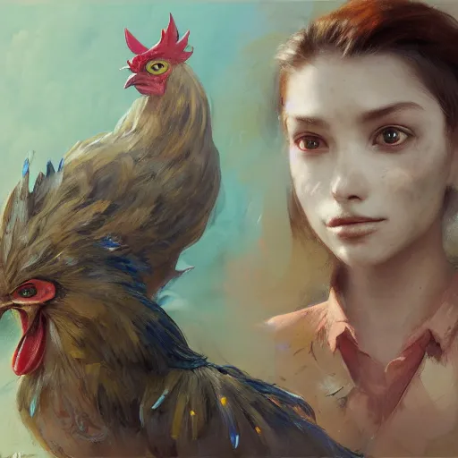 Image similar to expressive oil painting of ( ( ( rooster ) ) ) pikachu chimera, by jean - baptiste monge, octane render by yoshitaka amano, by greg rutkowski, by jeremy lipking, by artgerm