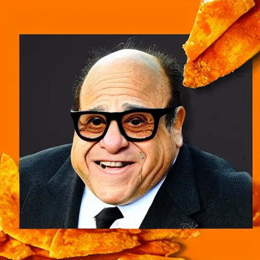 Image similar to danny devito made of a dorito