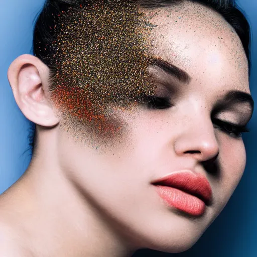 Image similar to a face composed of star dust