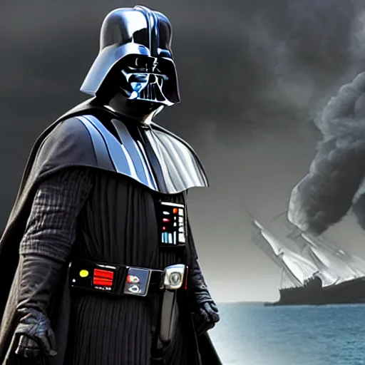 Prompt: Darth Vader as a pirate in pirates of the caribbean