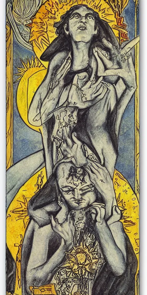 Image similar to the sun tarot card by austin osman spare