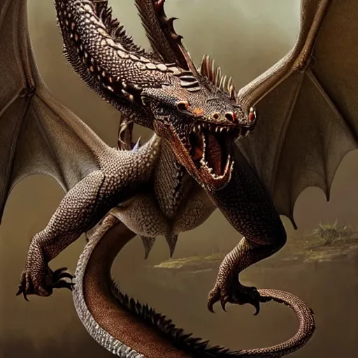 Image similar to Realistic Lifelike Dragon, super highly detailed, professional digital painting, artstation, concept art, smooth, sharp focus, no blur, no dof, extreme illustration, Unreal Engine 5, Photorealism, HD quality, 8k resolution, cinema 4d, 3D, beautiful, cinematic, art by artgerm and greg rutkowski and alphonse mucha and loish and WLOP