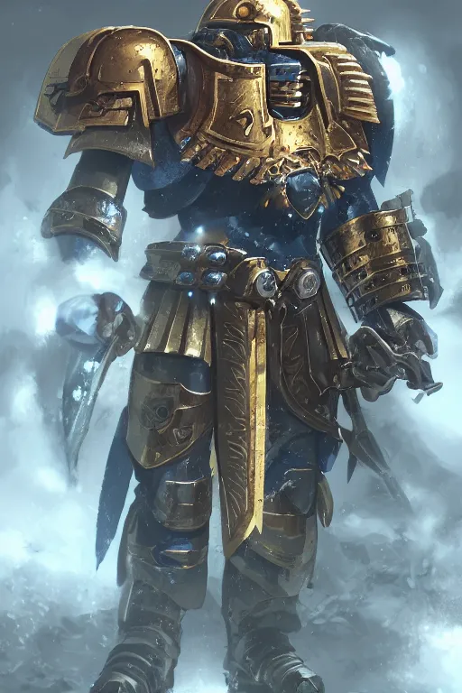 Image similar to armor portrait heros warhammer 4 0 k horus heresy fanart - the primarchs emperor by johannes helgeson animated with vfx concept artist & illustrator global illumination ray tracing hdr fanart arstation zbrush central hardmesh 8 k octane renderer comics stylized