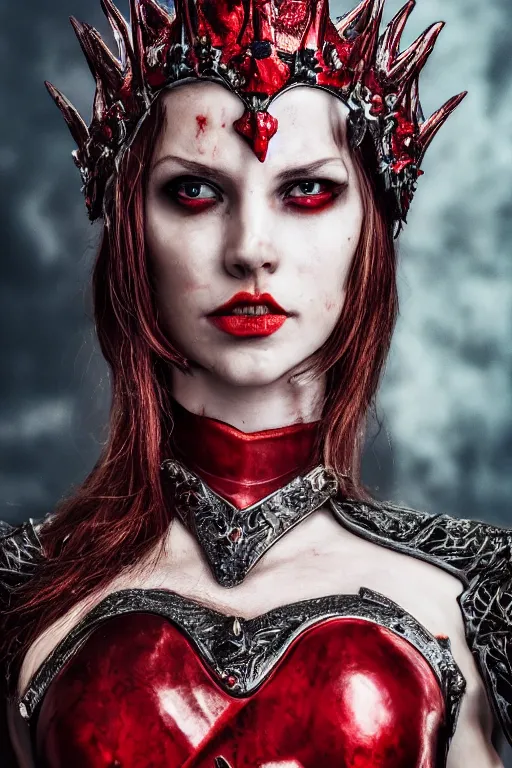 the blood crown queen wear the scarlet armor, | Stable Diffusion | OpenArt