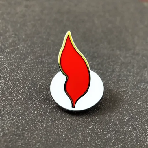 Image similar to simple yet detailed, jalapeno on fire flame circle enamel pin retro design