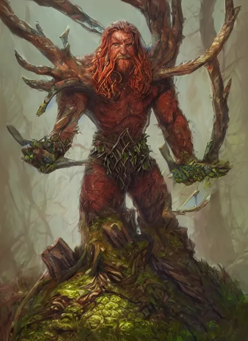 Prompt: treant birch, dndbeyond, bright, colourful, realistic, dnd character portrait, full body, pathfinder, pinterest, art by ralph horsley, dnd, rpg, lotr game design fanart by concept art, behance hd, artstation, deviantart, hdr render in unreal engine 5