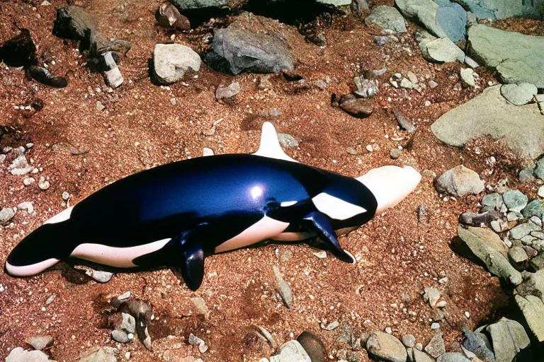 Prompt: a photo of a crawdaunt orca in its natural habitat, kodak ektachrome e 1 0 0 photography