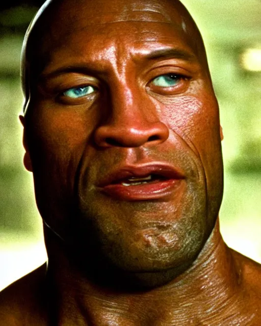 Image similar to film still close - up shot of dwayne johnson as john coffey from the movie the green mile. photographic, photography