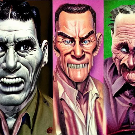 Prompt: incredible lifelike devs rebooting the mainframe ( hyperreal detailed facial features and uv lighting, art by ed roth, frank frazetta and basil wolverton )