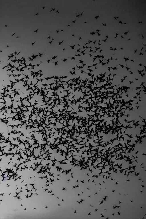 Image similar to A photo of bats flying in a hospital bedroom, BW