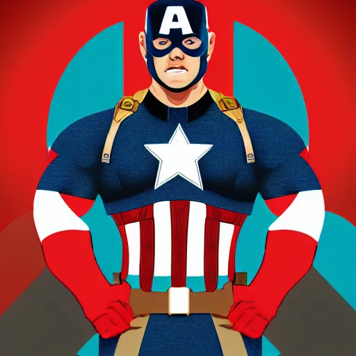 Prompt: captain america with the colors of spanish flag, digital art