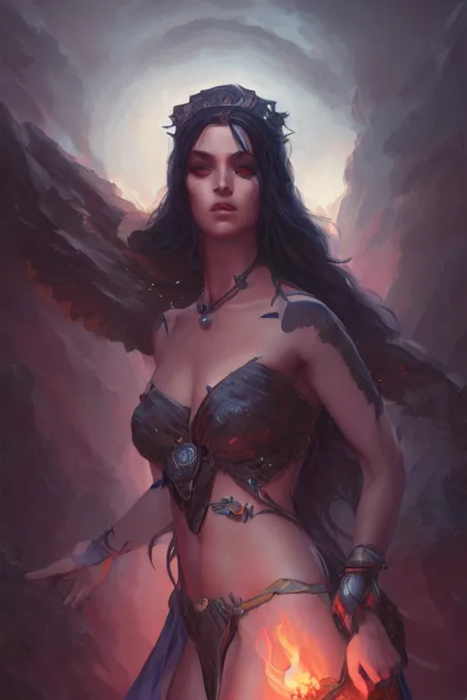 Prompt: goddess of the darkness twilight, highly detailed, digital painting, artstation, concept art, smooth, sharp focus, illustration, unreal engine 5, 8 k, art by artgerm and greg rutkowski and edgar maxence