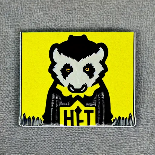 Prompt: hufflepuff badger sticker