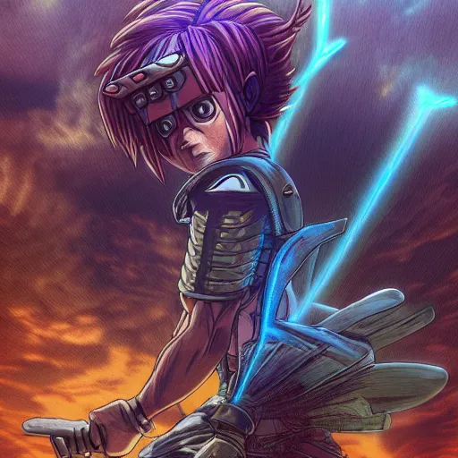 Prompt: Photorealistic crono trigger in the style of Michael Whelan and Akira toriyama. Hyperdetailed photorealism, 108 megapixels, amazing depth, glowing rich colors, powerful imagery, psychedelic Overtones, 3D finalrender, 3d shading, cinematic lighting, artstation concept art