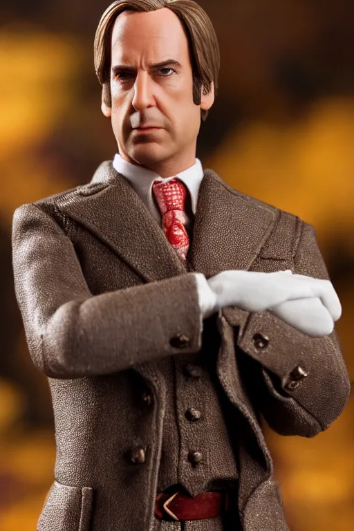 Image similar to saul goodman hot toys figure, 1/16th size, bokeh, hd photo