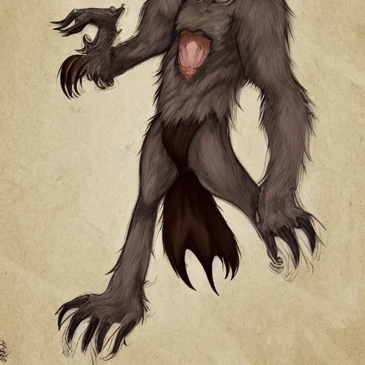 Image similar to a werewolf, fursona!!!! by don bluth, by kawacy, trending on artstation, full body