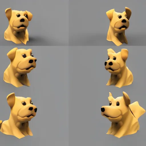 Image similar to detailed 3 d mesh of jake the dog from adventure time, zbrush, modeling space
