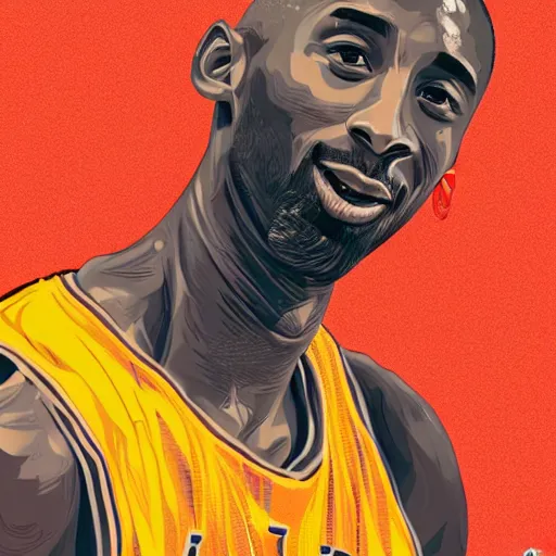 Image similar to a matte painting of kobe bryant, drip, stylish, paint pour, by sachin teng