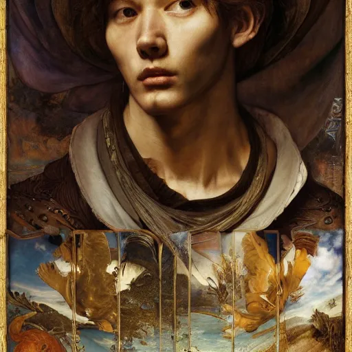 Image similar to masterpiece mnemonics of southern artifacts, by Edgar Maxence and Ross Tran and Michael Whelan and Da Vinci and Caravaggio and J.M.W Turner and Bruegel intricate line drawings, cinematic, establishing shot, 4k resolution,